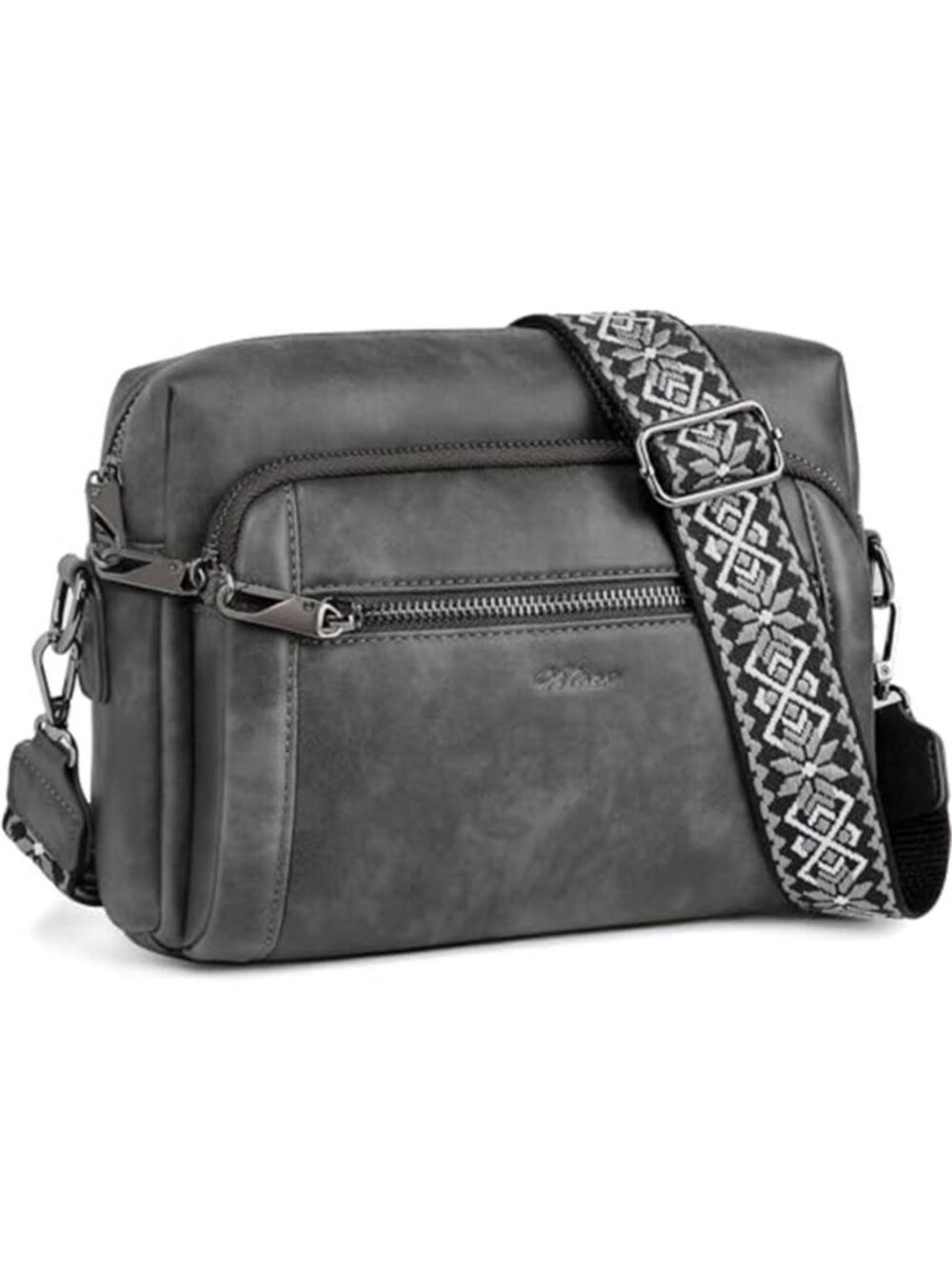 Womens Crossbody Bag Faux Leather Anti Theft Multi Pocket Shoulder Purse